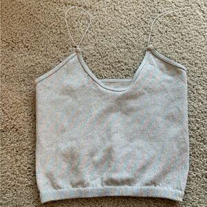 Free People rainbow holographic sparkle festival boho seamless brami top M/L